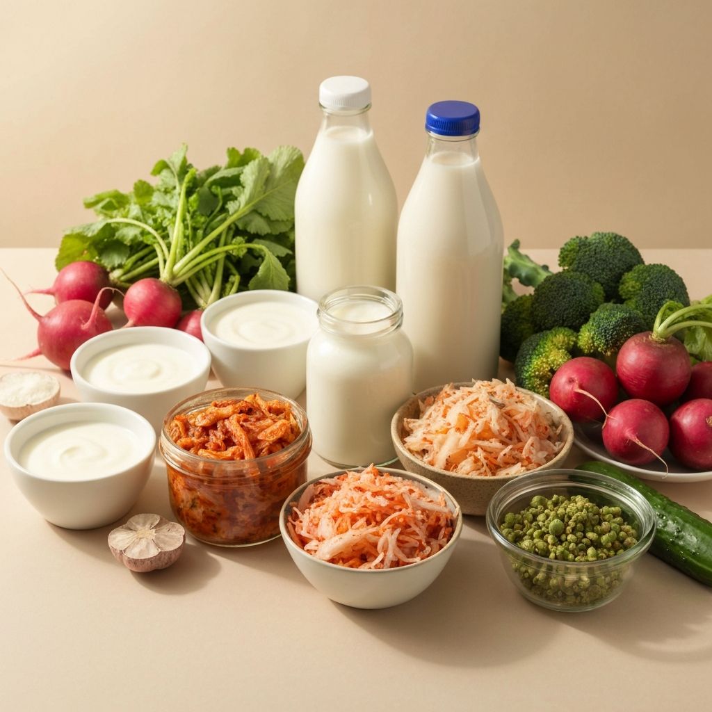 Aliments fermentés et ingrédients probiotiques sains